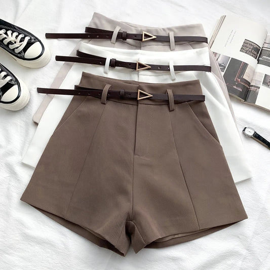 ITOOLIN Casual Women's Shorts A-line High Waist Short Chic Office Lady