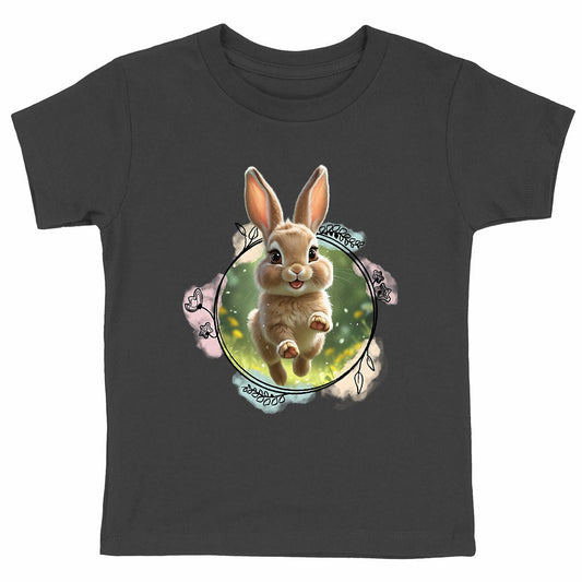 Camiseta pesada para niños con conejo feliz